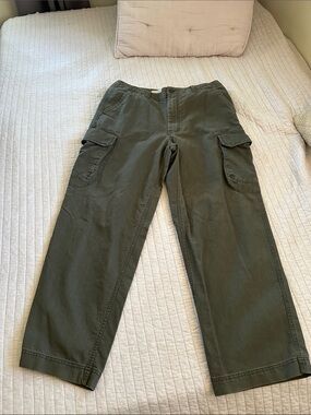 Gap men’s khaki cargo cotton, grey Y2K baggy, loose wide casual pants 36”